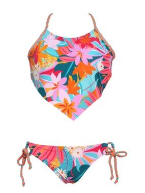 Hobie girls size 14 2 piece swimsuit nwt aloha handkerchief tankini